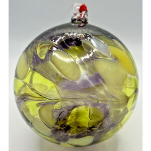 Vintage Art Glass Swirl‎ Purple White Green Ornament U257/5LargeSwirl